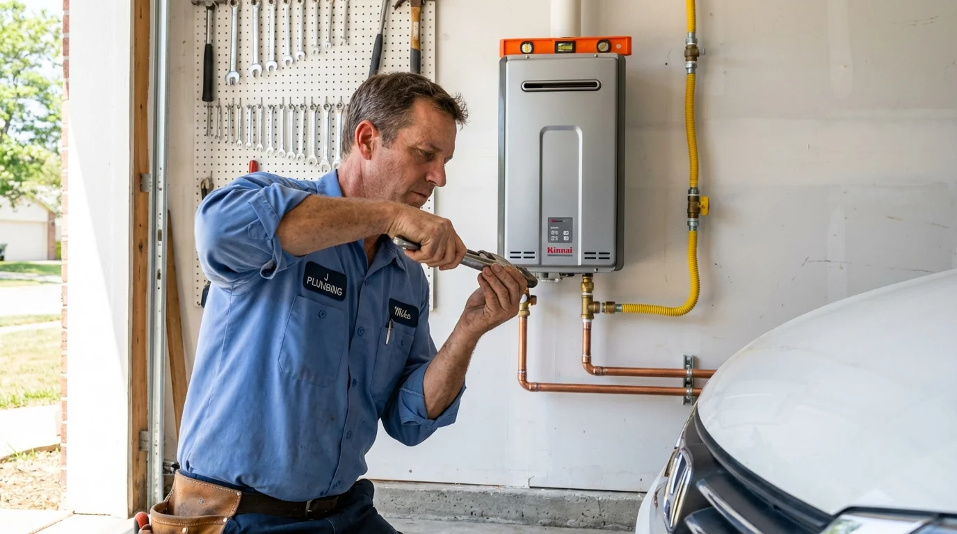 Tankless water heater installation by a Johns Plumbing LLC plumber in Murfreesboro
